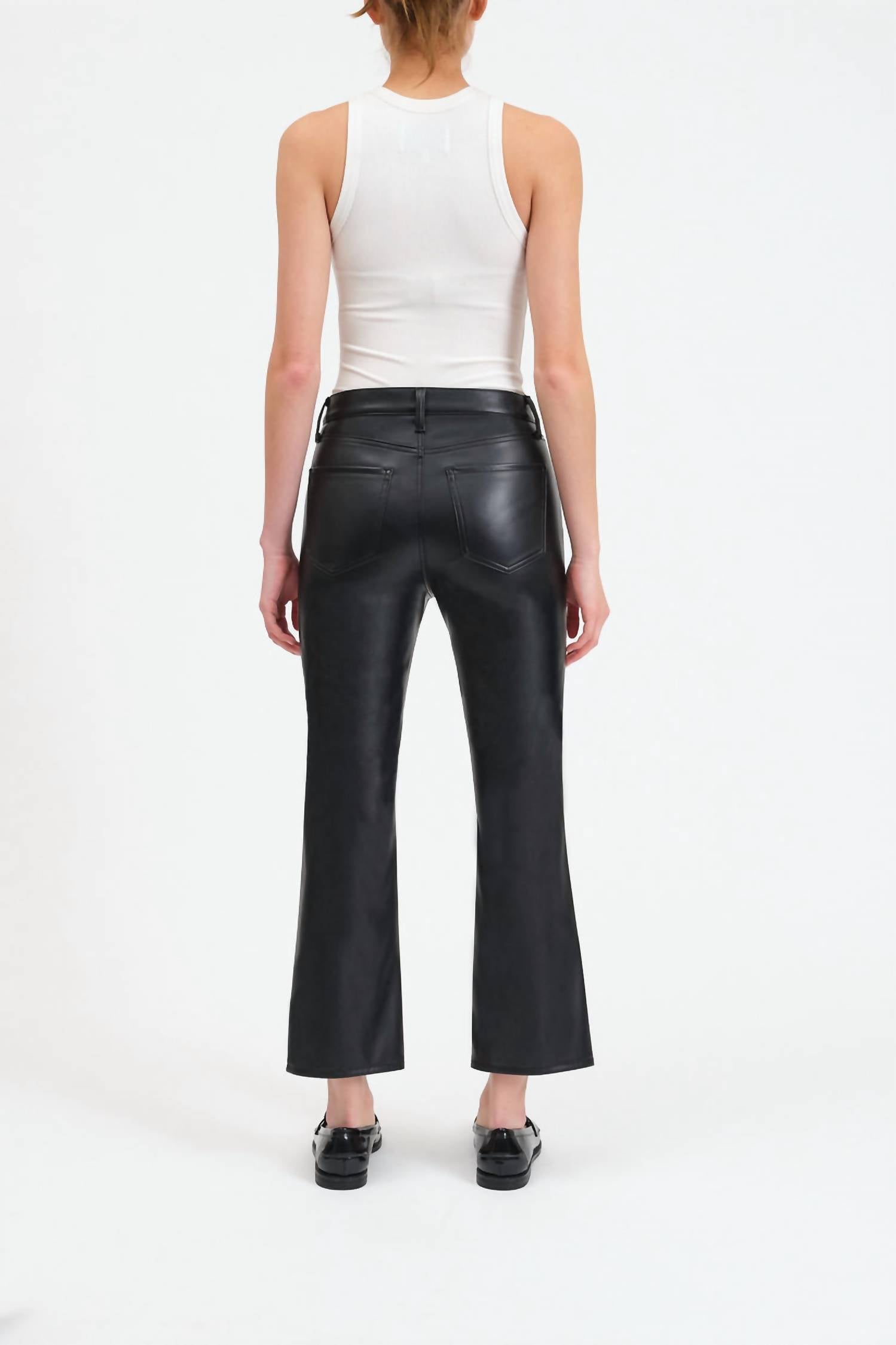 Daze - Shy Girl Crop Flare Vegan Leather Pant