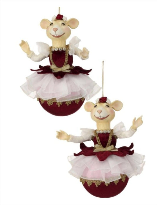 Regency International - Velvet Ballerina Mice Ornament