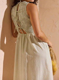 Minkpink - Sabrina Gingham Smocked Midi Dress