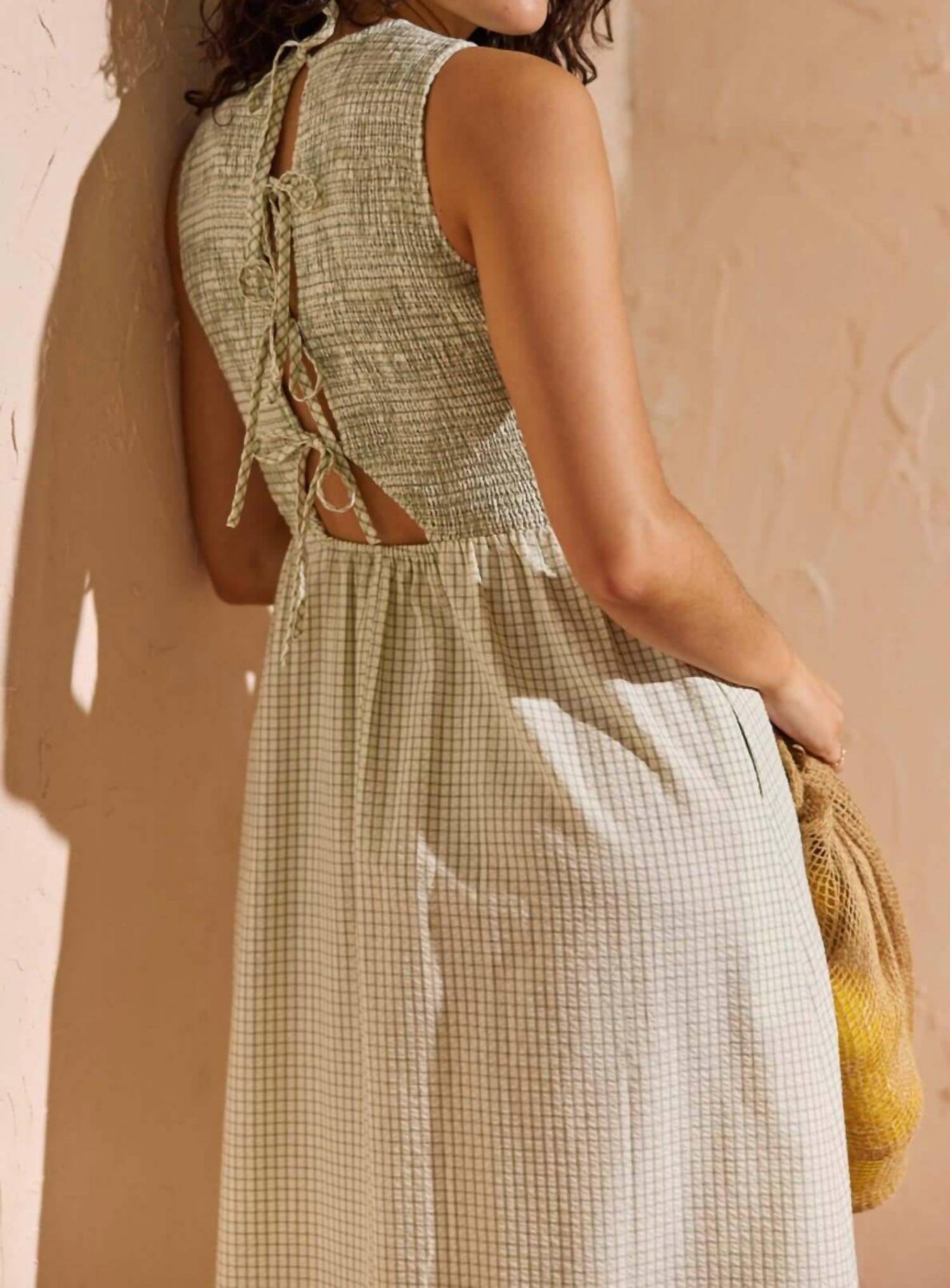 Minkpink - Sabrina Gingham Smocked Midi Dress