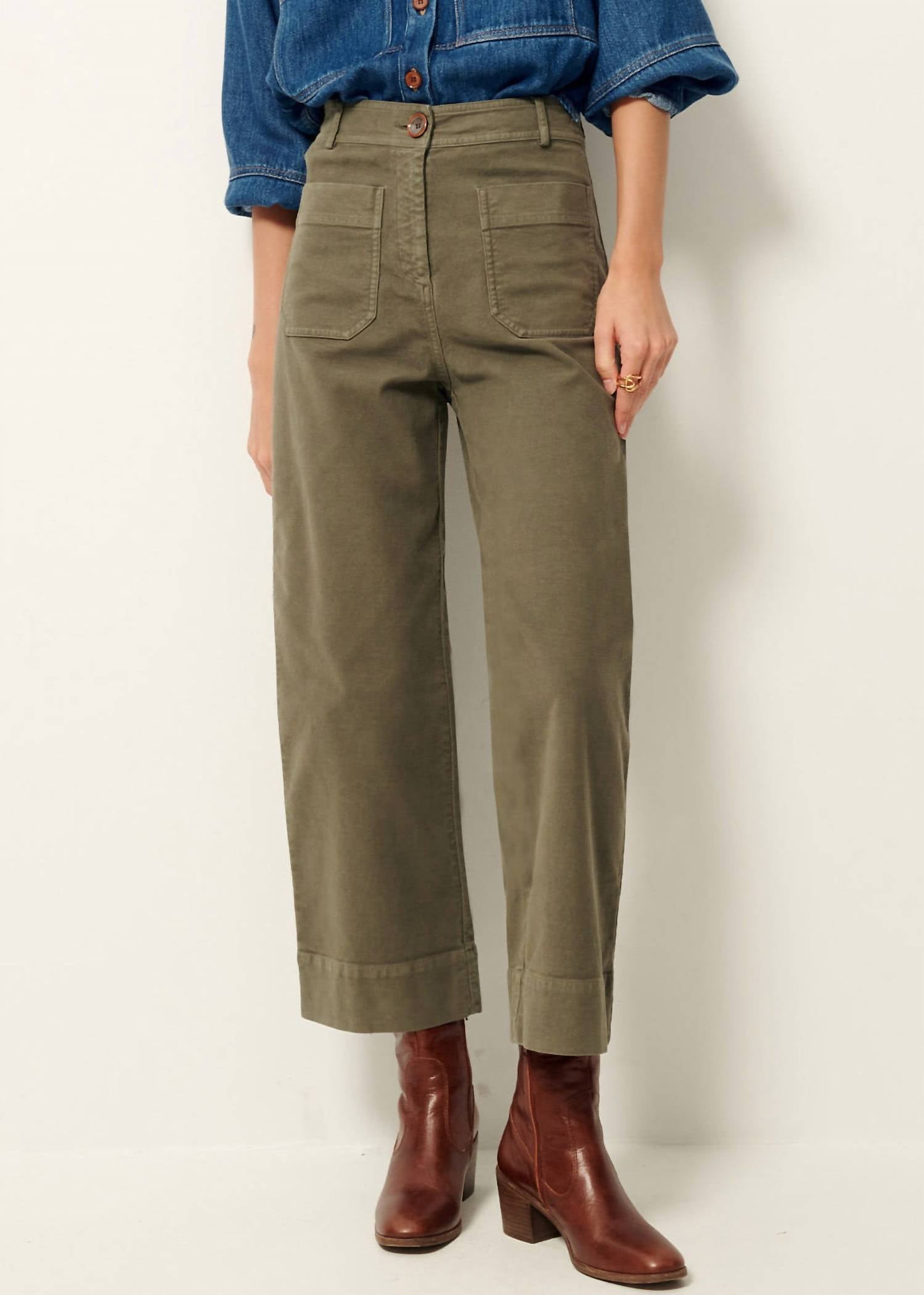 Sessun - Hudpeach Semi-wide Crop Pants