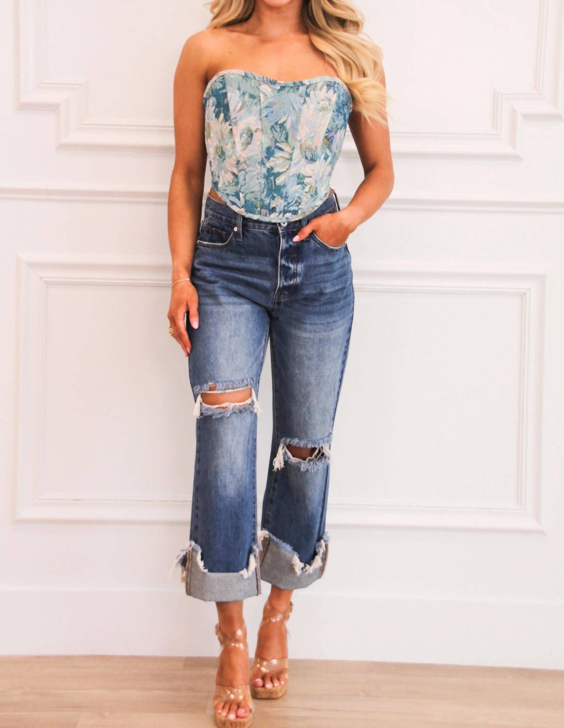 Special A - Margot High Waisted Distressed Cuffed Jeans