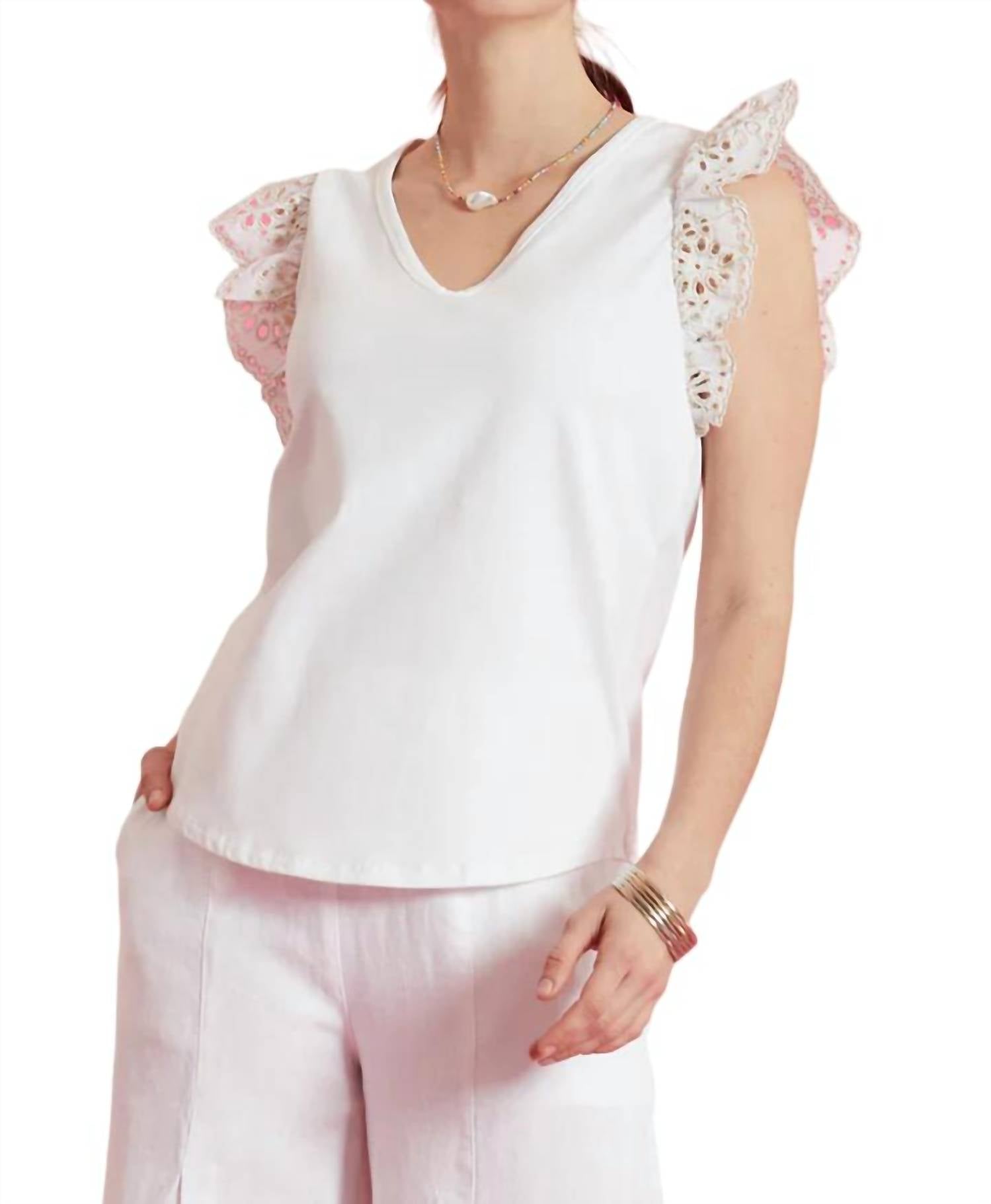 Tyler Boe - Erin Eyelet Sleeve Tee Top