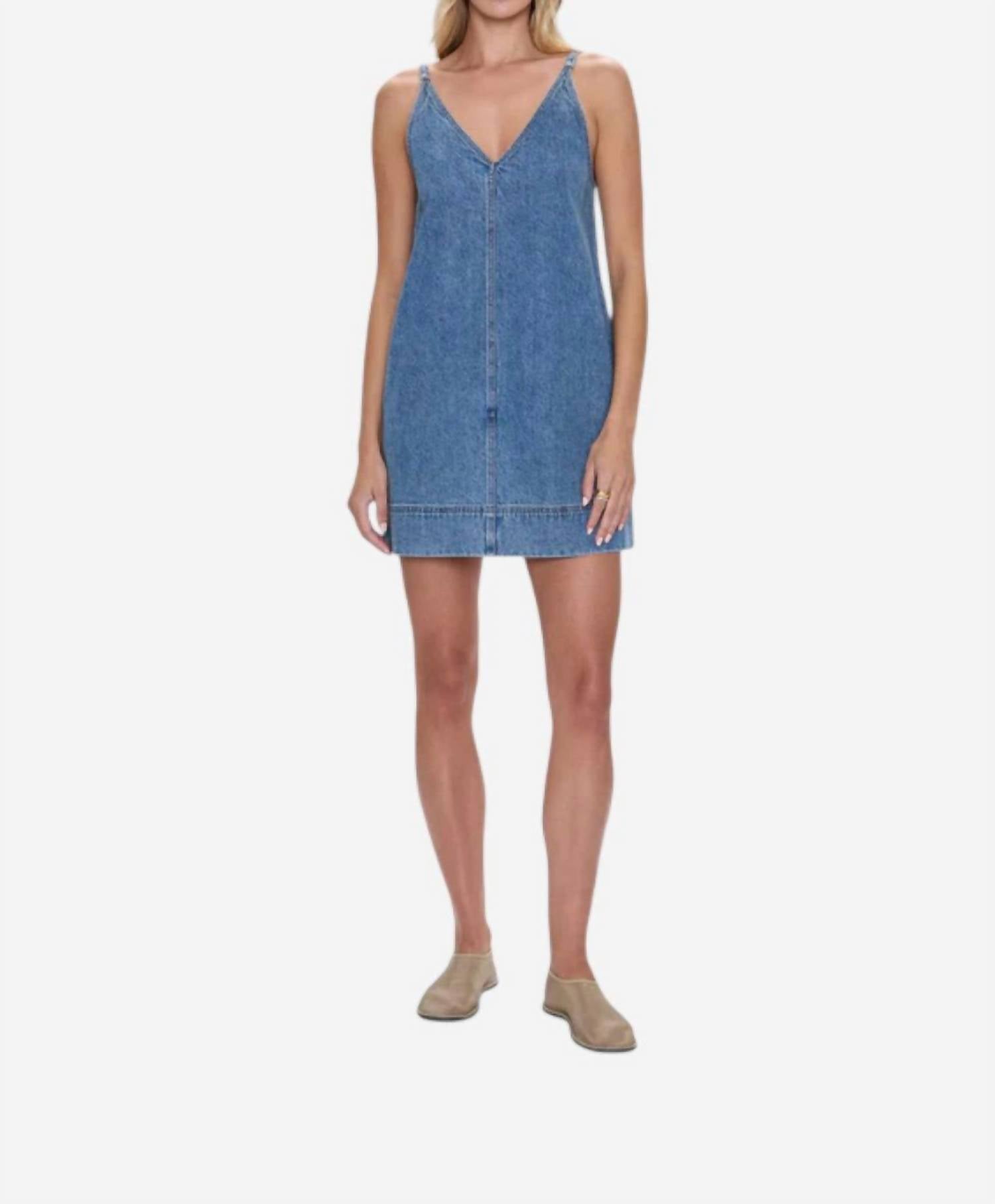 PISTOLA Tavi Pop Over Mini Dress in denim - women's dress