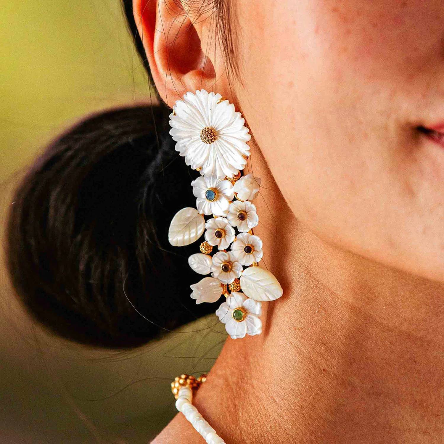 Capucine De Wulf - Women's Mermaid Garden Convertible Statement Earrings
