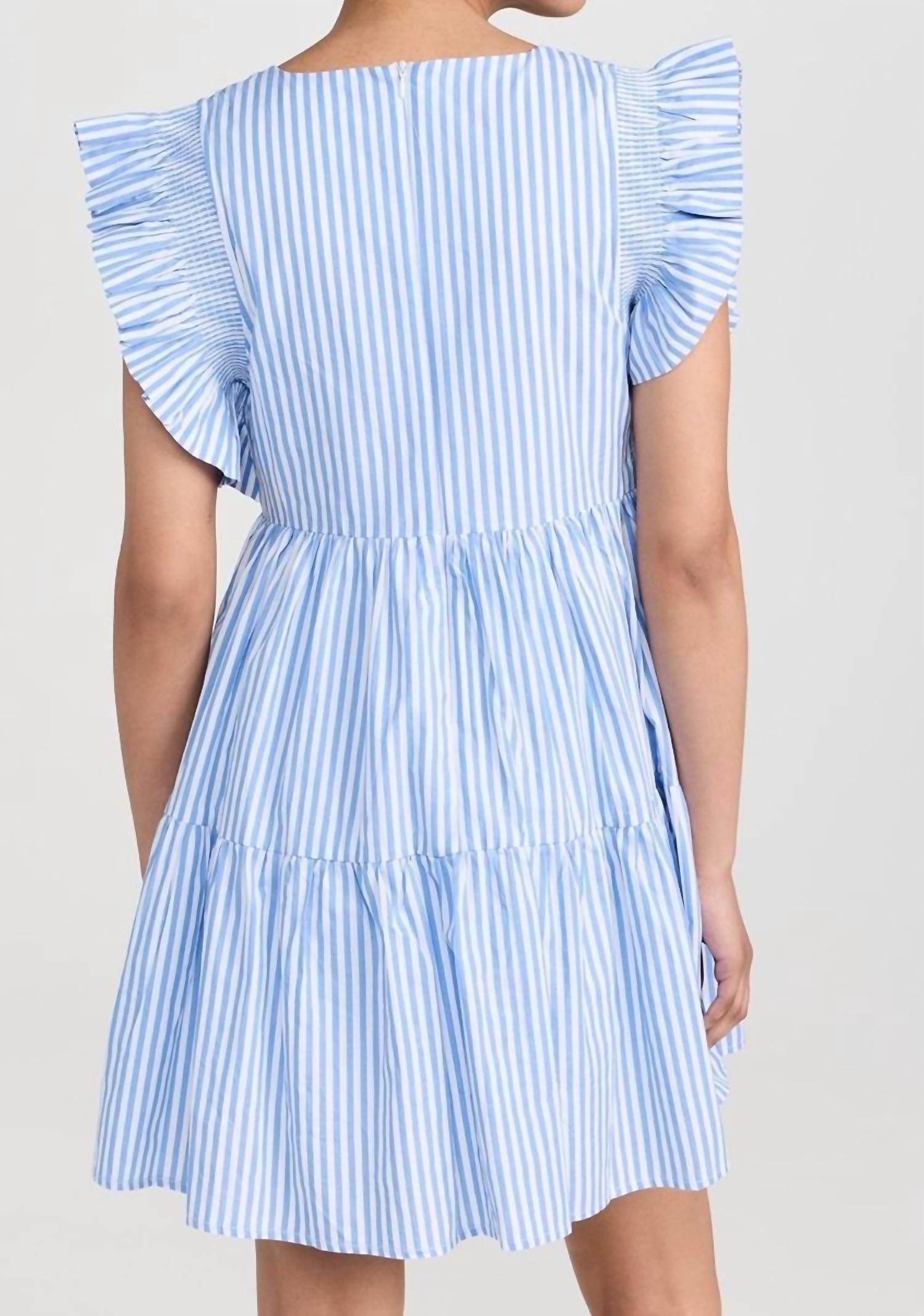 English Factory - Square It Up Ruffle Sleeve Mini Dress