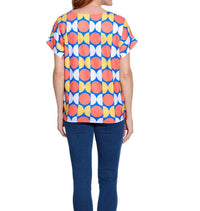Multiples Pop Art Dot Tie-waist Top in geo multi - women's blouse - alternate view