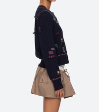 Sea - Claira Embroidered Knit Cardigan