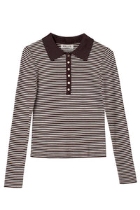 ROLLA'S Stripe Knit Top in chocolate - women's long sleeve top - view 4