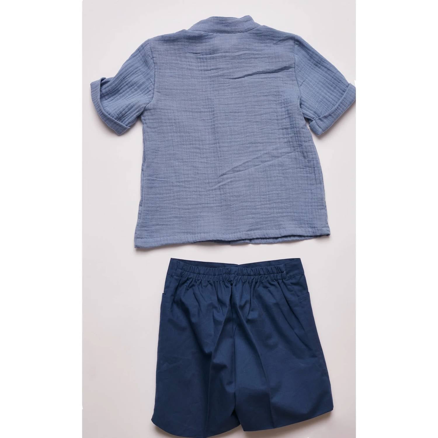 Pi And Pa - Kid's Cotton Blend Shorts Set