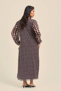 Fashion Szn Curve - Polka Dot Mesh Long Sleeve Dress - Plus Size