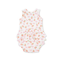 Angel Dear - Kids Little Peaches Ribbed Ruffle Tank Bodysuit