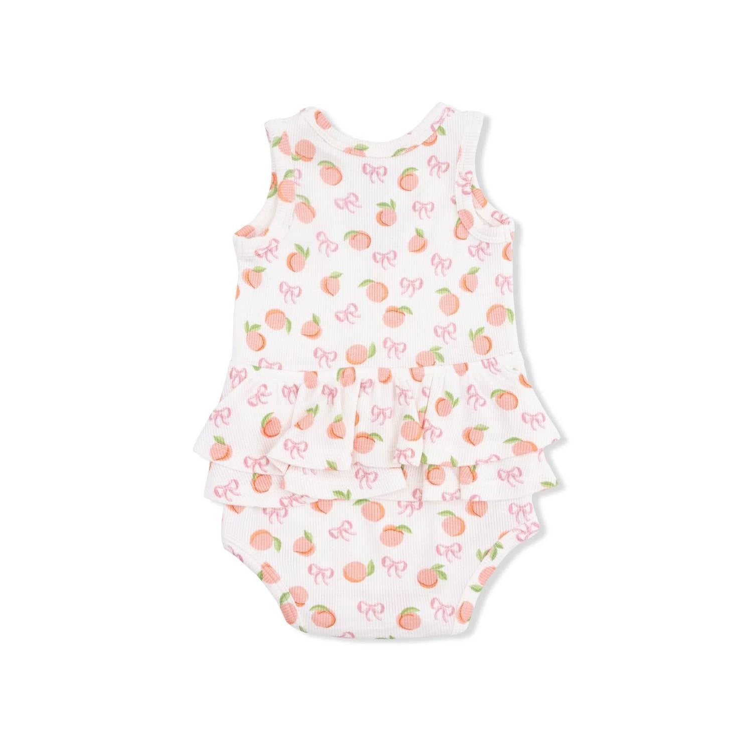 Angel Dear - Kids Little Peaches Ribbed Ruffle Tank Bodysuit