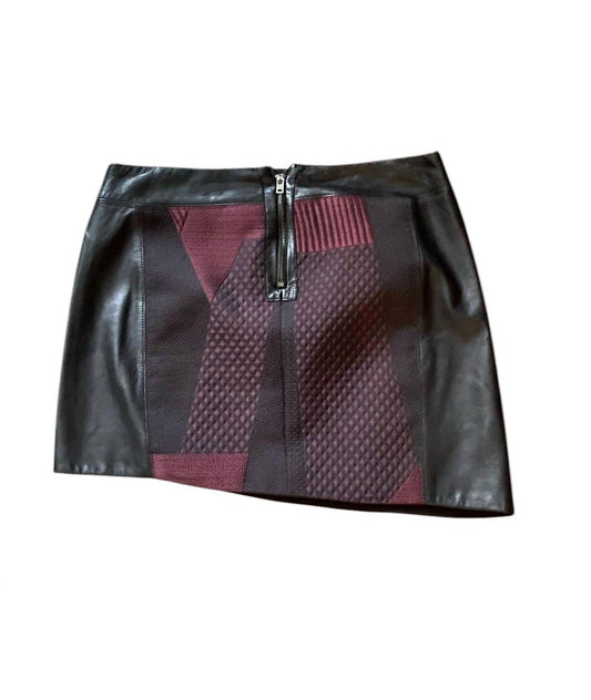 Helmut Lang - PRE-LOVED WOMEN'S CLOTH AND LEATHER SKIRT