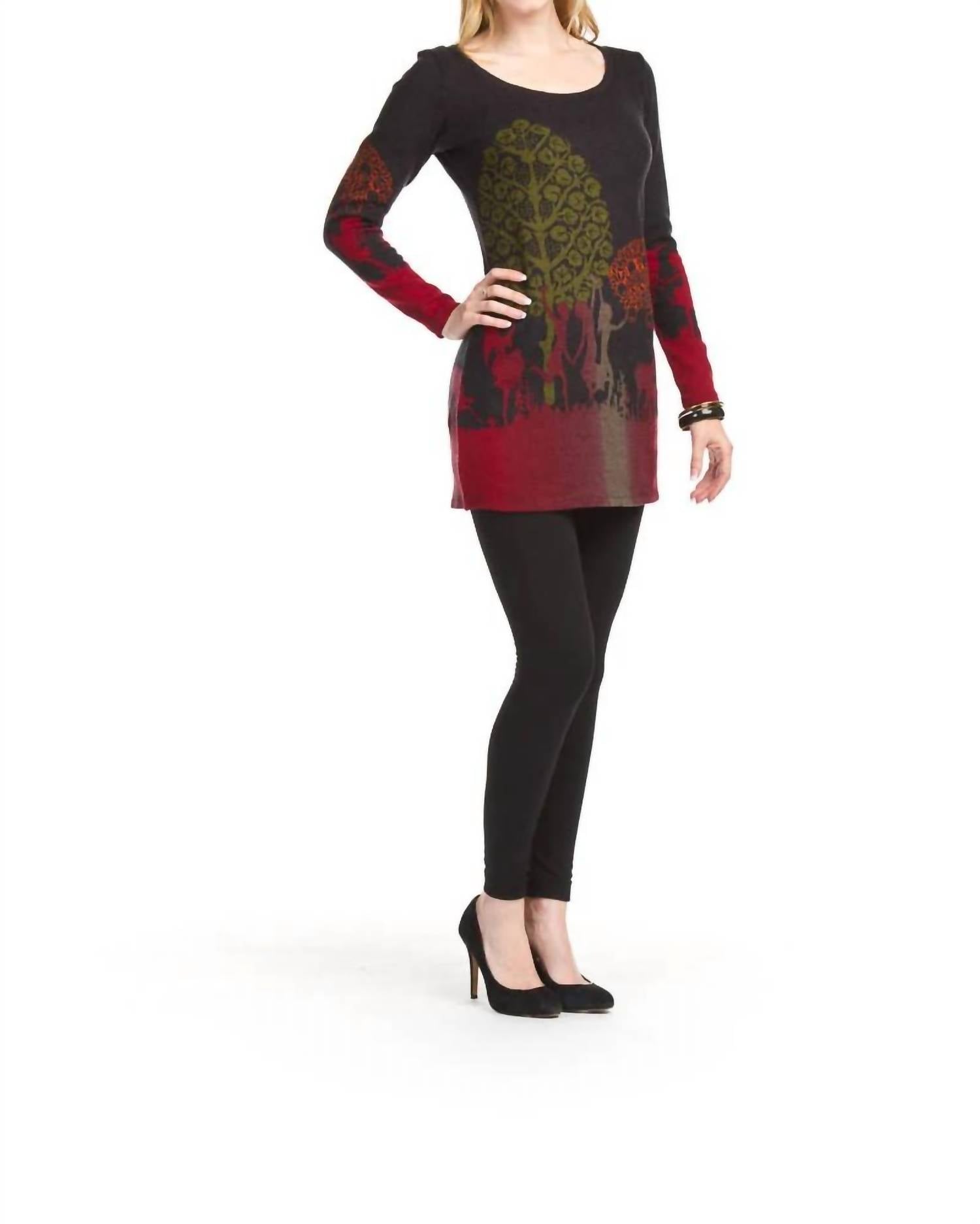 Papillon - Long Sleeve Playing In The Garden Sweater Dress