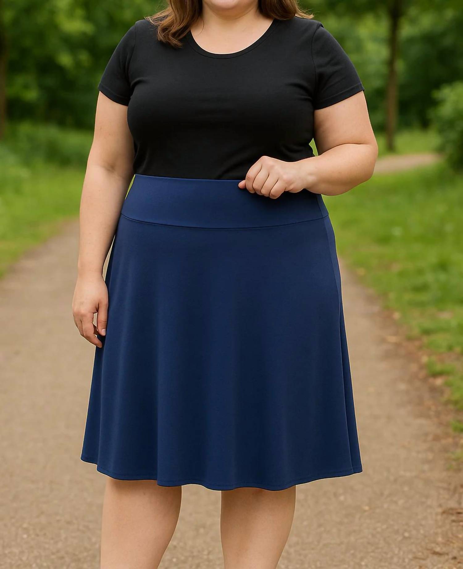 Zenana - Sabine A Line Fold Over Skirt - Plus