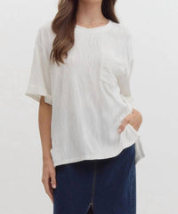 Entro - Wave Textured Short Sleeve Top
