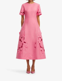 Leo Lin - Caroline Applique Short Sleeve Midi Dress