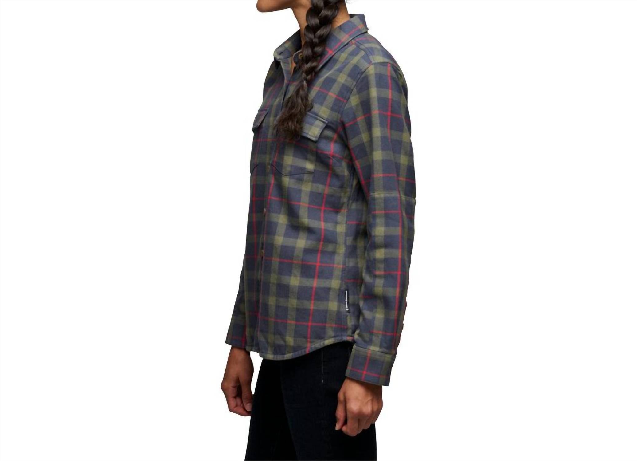 Black Diamond Women's Project Twill Long Sleeve Button Down in charcoal tundra - women's shirt - alternate view