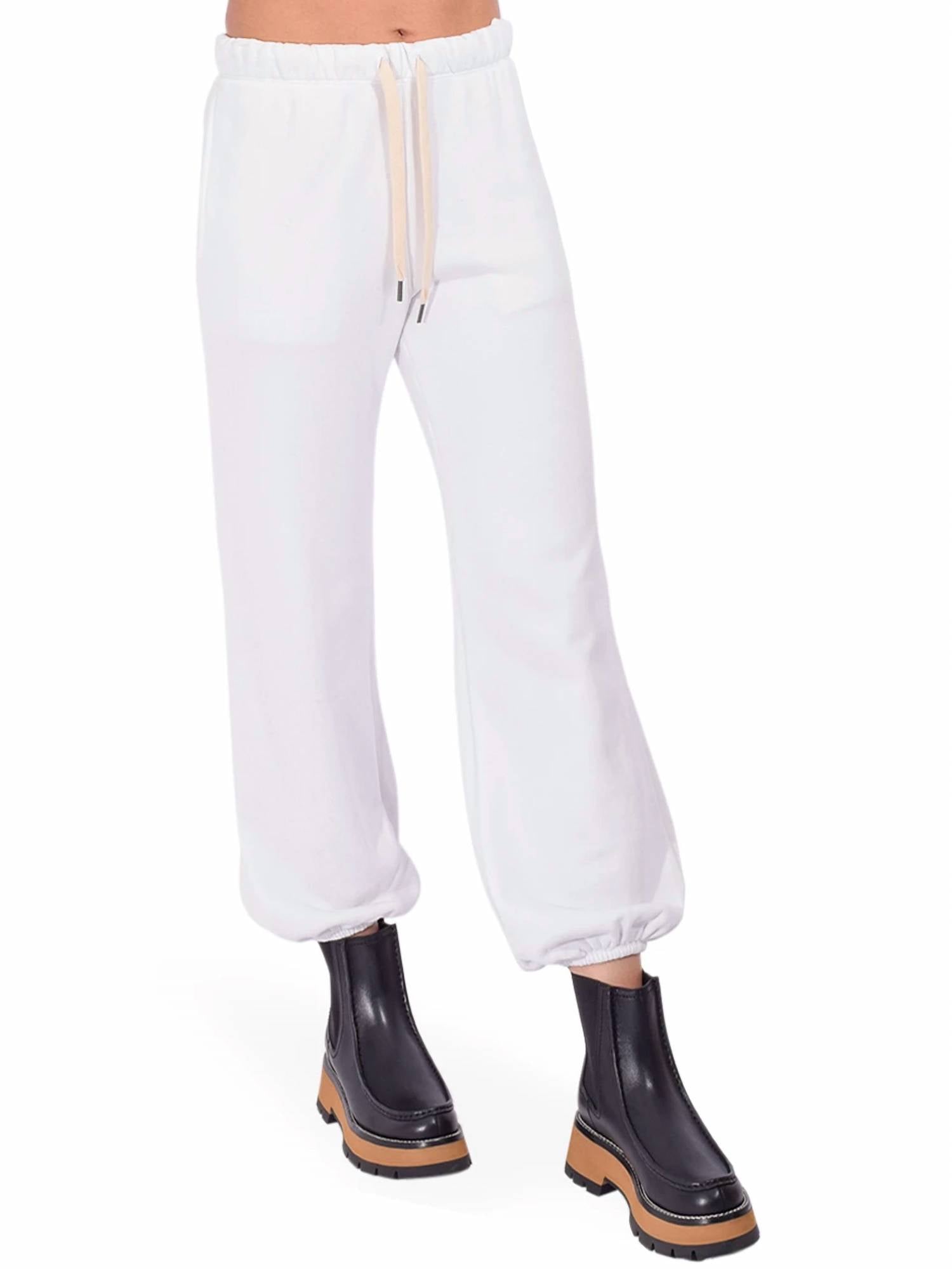 NSF Shane Billow French Terry Sweatpant in white - women's pants - detail view