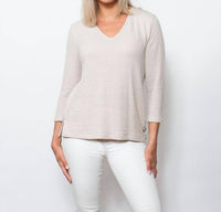 Sno Skins - Seersucker Knit V-neck Top