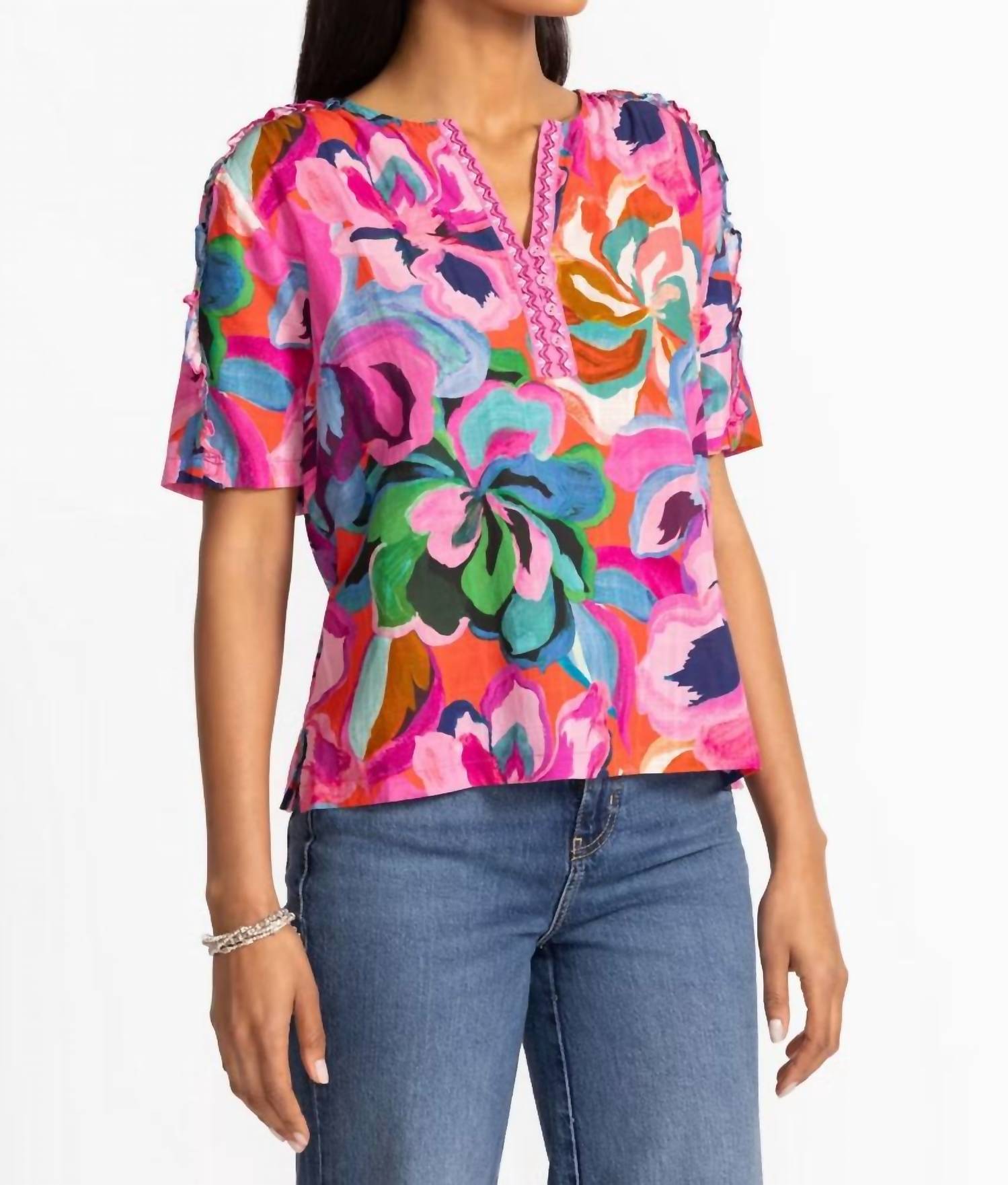 Johnny Was - Pre-loved Ruffle Seam Top