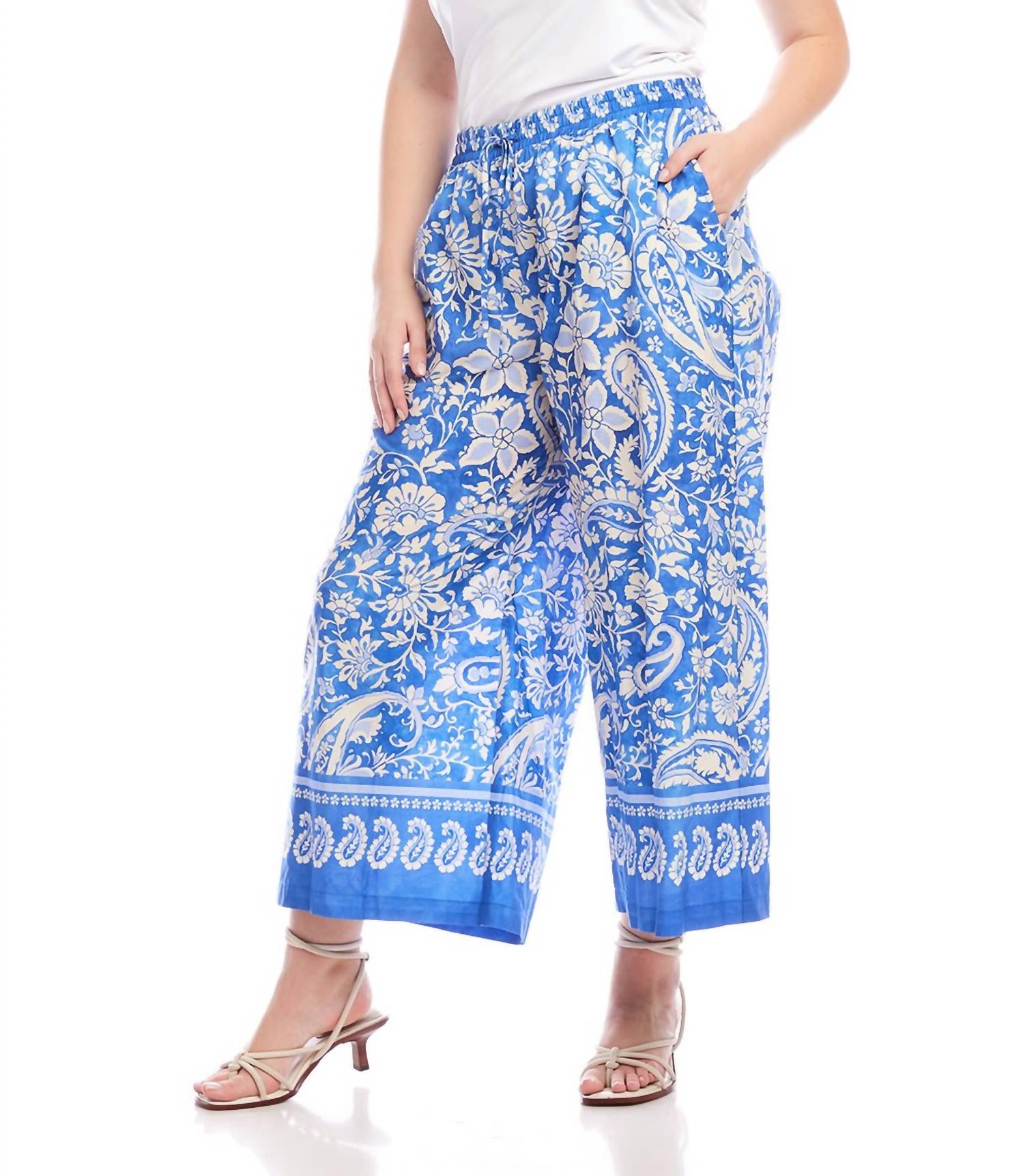 Karen Kane - Drawstring Wide-leg Pants - Plus