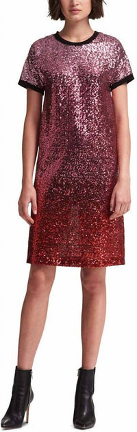 Dkny - Sequin Ombre T-shirt Dress