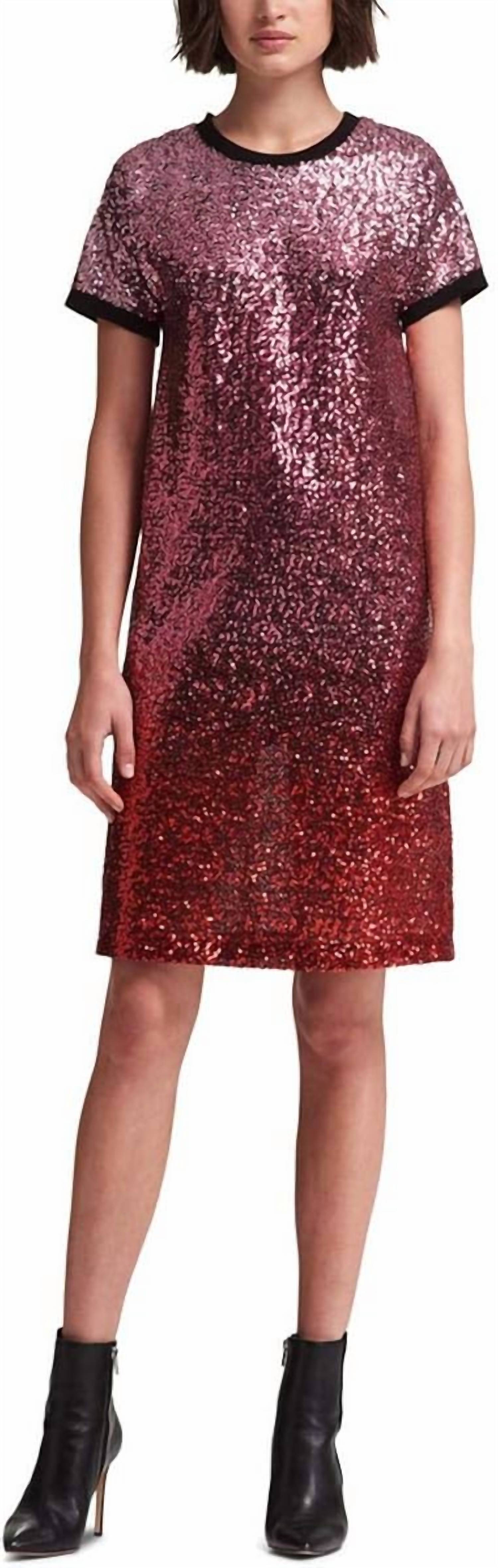 Dkny - Sequin Ombre T-shirt Dress