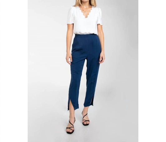 Naked Zebra - Long Slim Leg Slit Front Tapered Pants