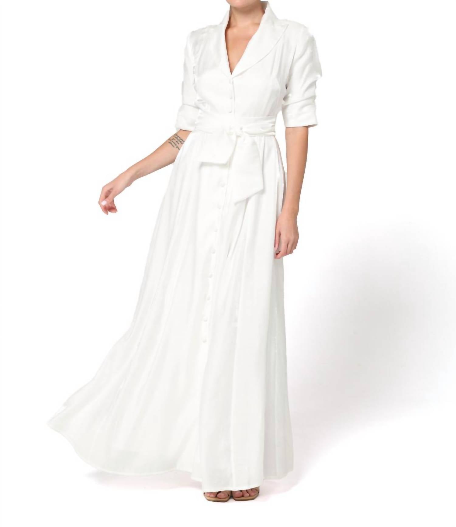 Baruni - Amara Shimmery Collar Maxi Dress