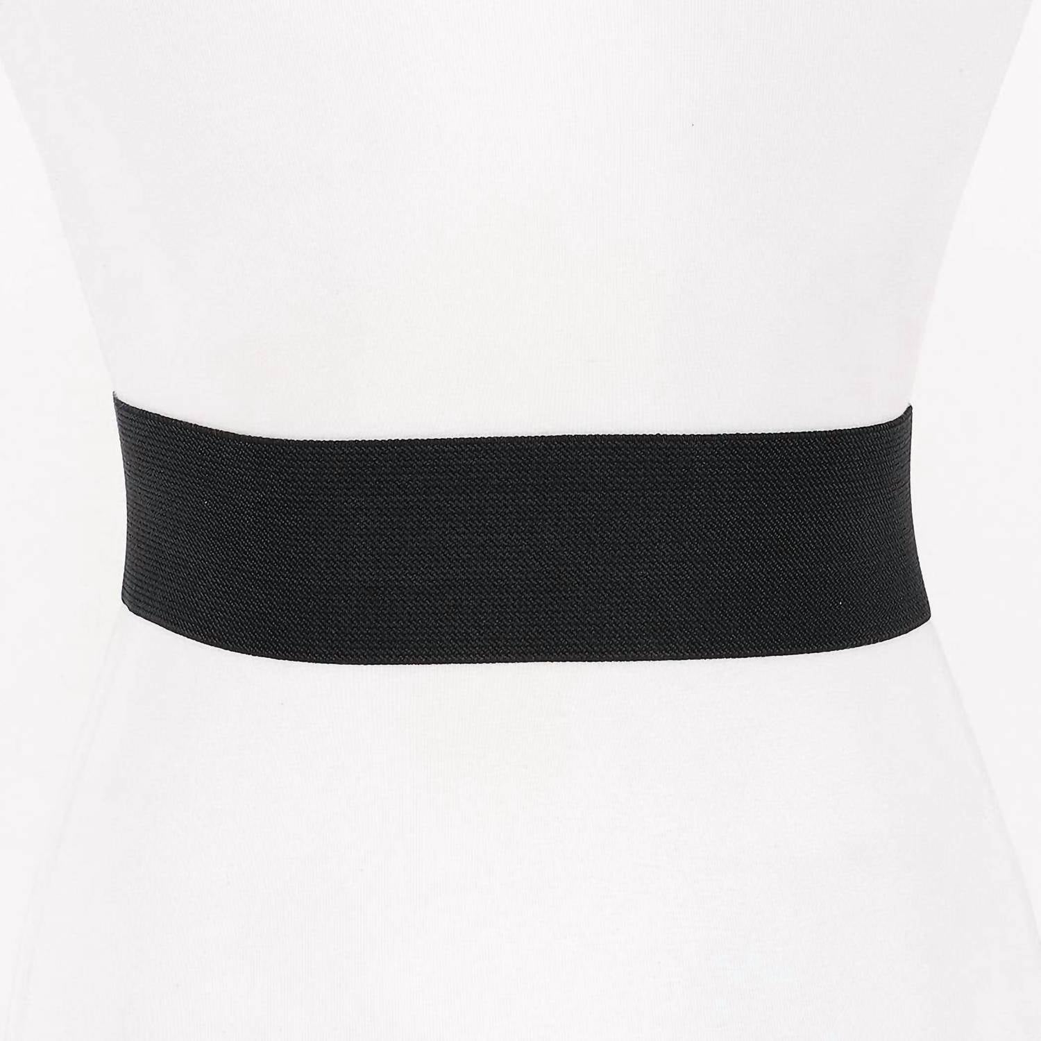 3Am By H&D Accessories - Women's Double Heart Buckle Stretch Belt