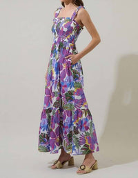 Sugarlips - Evren Tropics Tayla Smocked Midi Dress