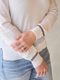 Pure Amici - Women's Perforated V-neck Sweater