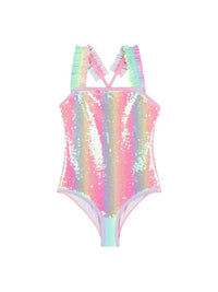 Billieblush - Girls Sequin One Piece Swimsuit