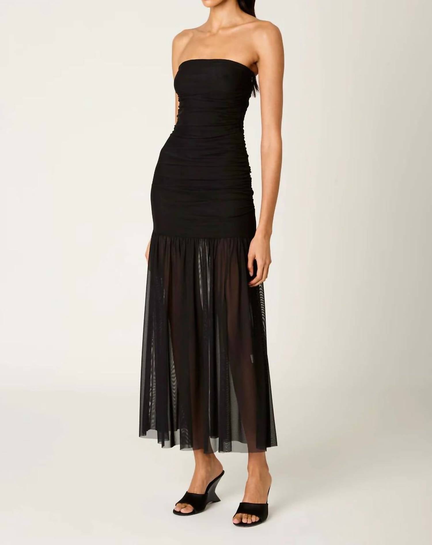 NIA Nola Strapless Dress in black - women's dress - alternate view