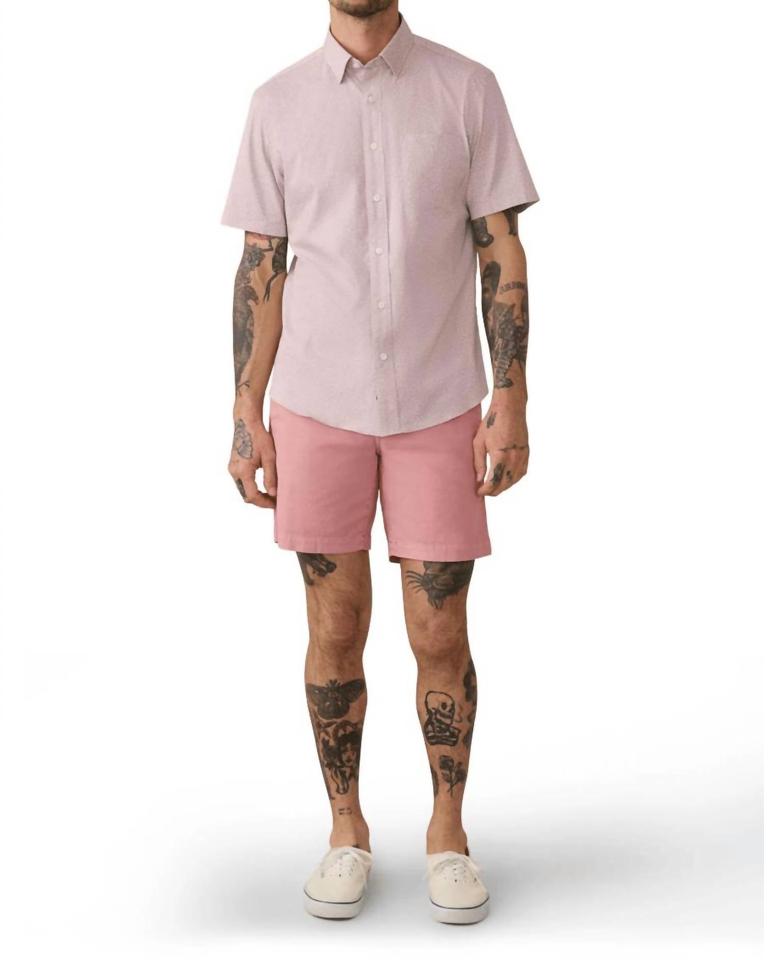 Faherty Essential Chino Shorts in seapoint red - men's shorts