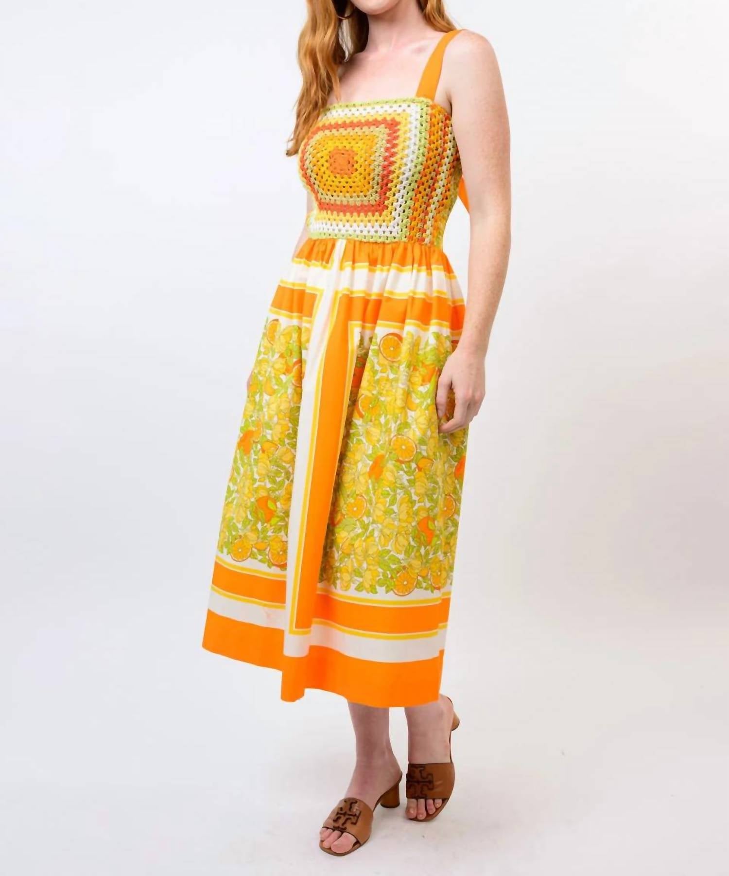 Uncle Frank - Citrus Fruit Midi Dress