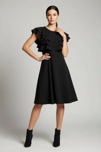 She + Sky - Flutter Sleeve Heavy Knit Dress