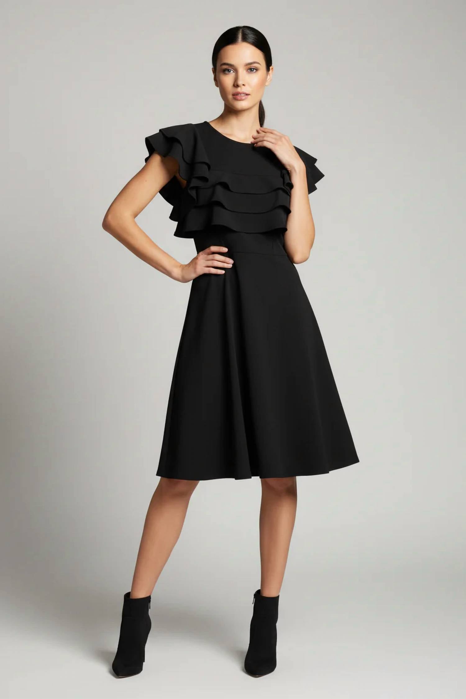 She + Sky - Flutter Sleeve Heavy Knit Dress