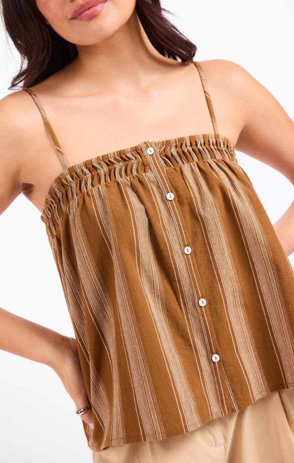 Sadie & Sage - Terra Rose Button-front Cami Top