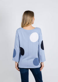 Olivia by Habitat Mixed Dot V-neck Sweater in rain - women's sweater - view 5