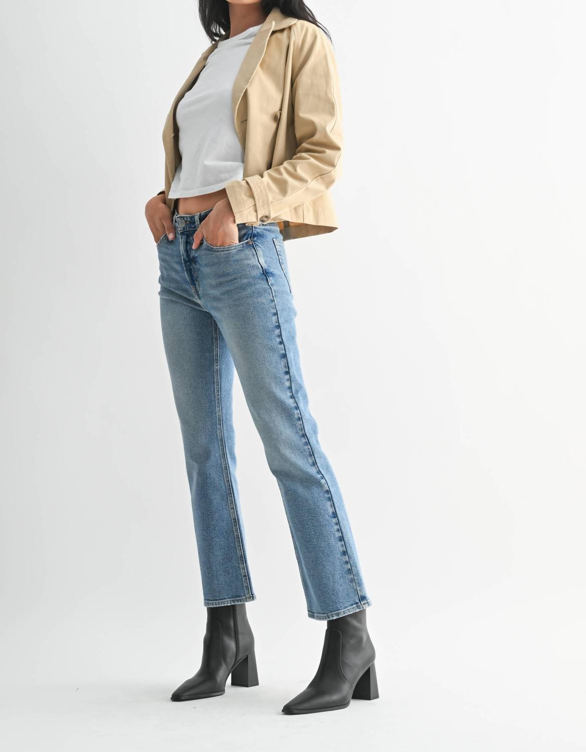 Just Black Denim - Slim Cropped Bootcut Jeans