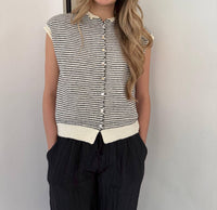 Things Between - Sadie Striped Knit Button Top