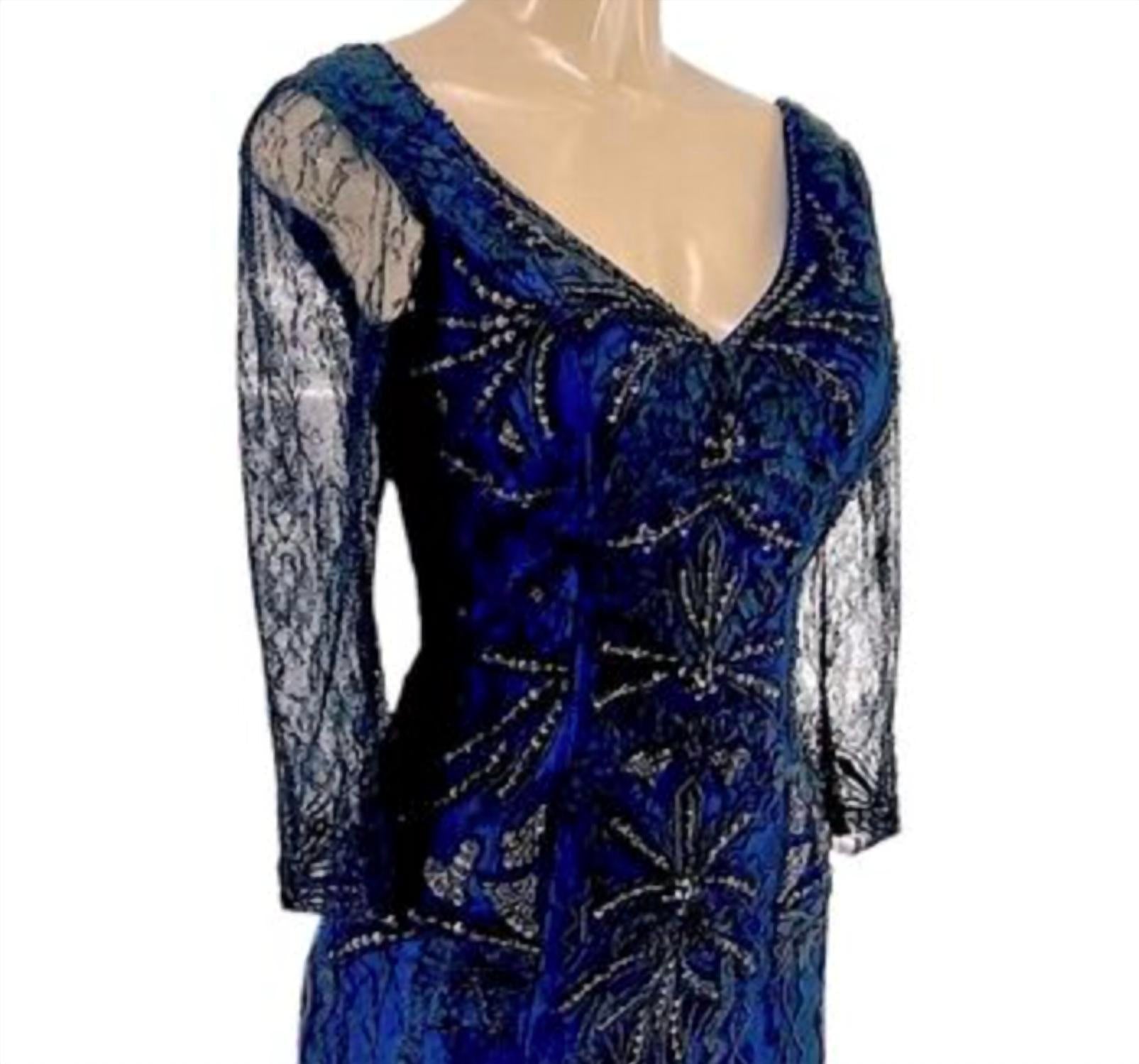 Sue Wong - V-neck Lace Dress
