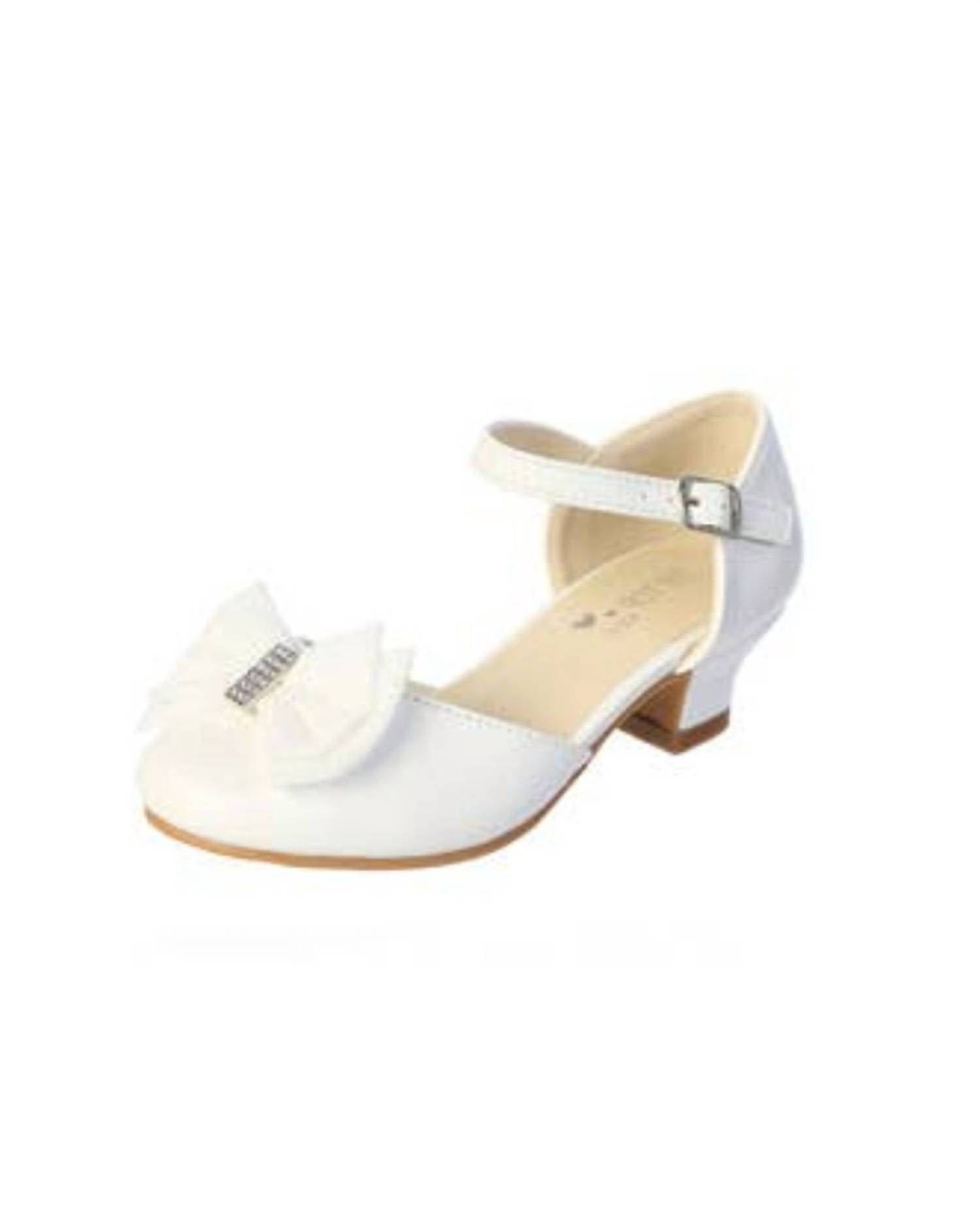 Tip Top Kids - Girls' Patent Heel Shoe with Double Bow