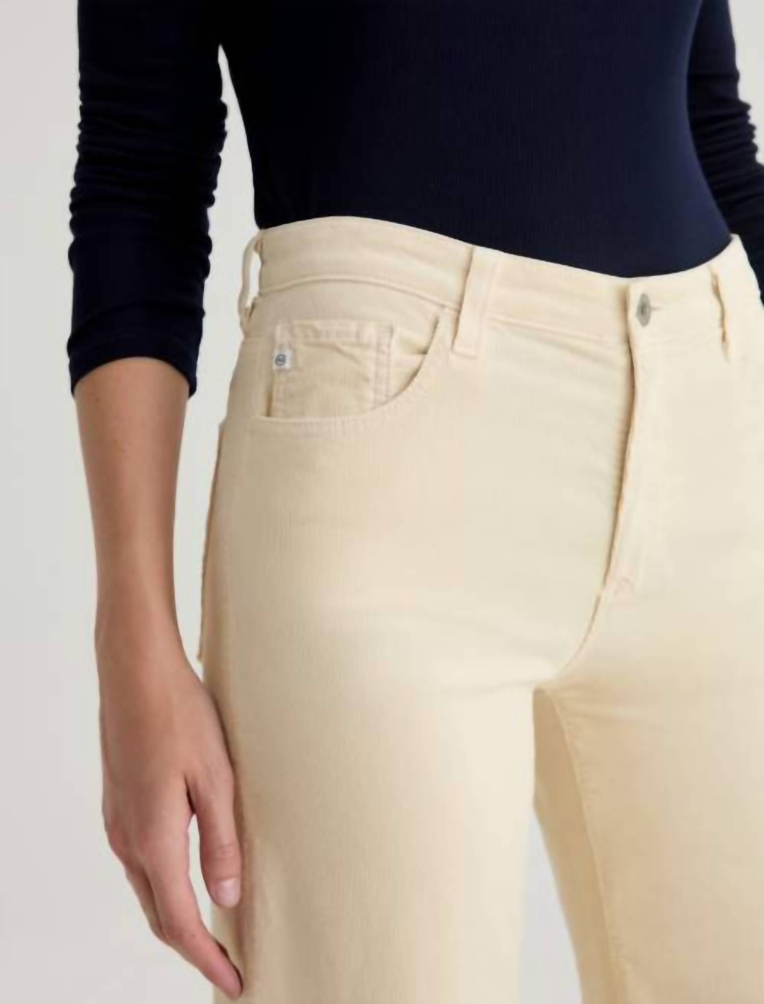 AG Jeans Saige Wide Leg Crop Corduroy Pants in opal stone 1 - women's pants - view 6