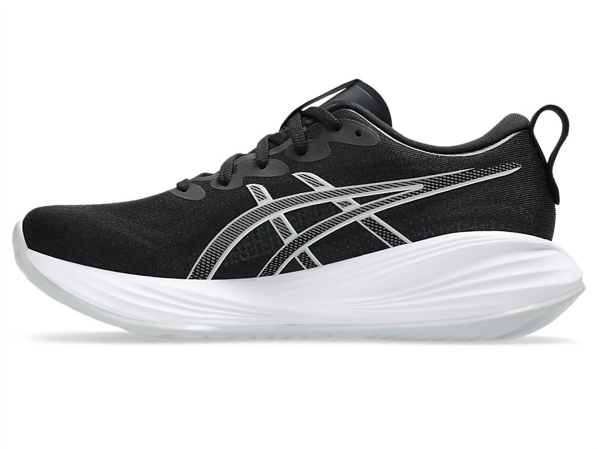 ASICS Women's Cumulus 27 Running Shoes in black concrete - women's shoe - detail view