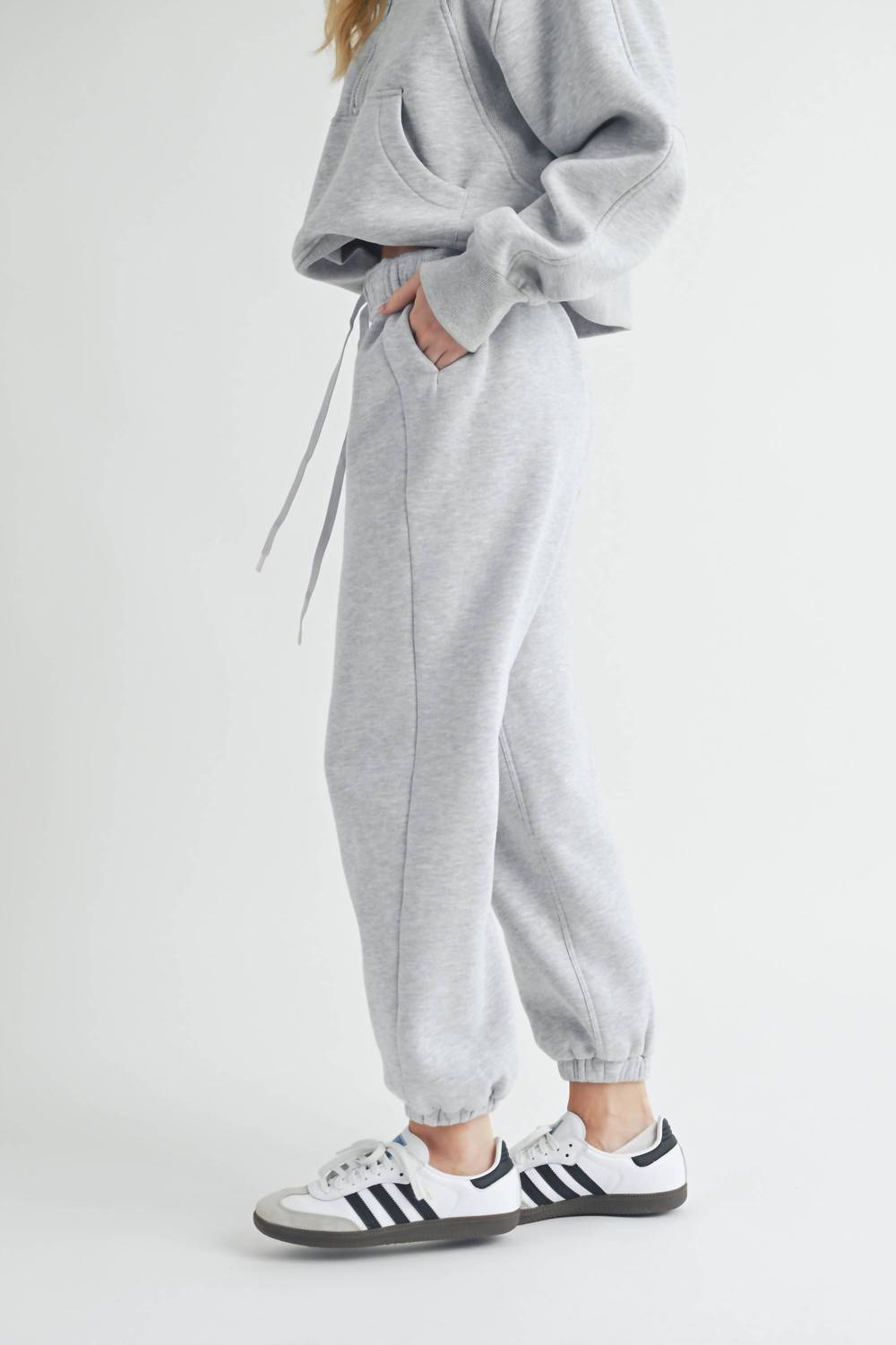 AEMI + CO Rani Joggers in heather gray - women's pants - alternate view