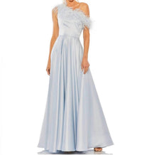 MAC DUGGAL One Shoulder A Line Gown in powder blue - women's dress